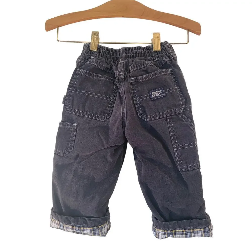 OLD NAVY Boy’s Carpenter Khaki Flannel Lined Pants / Size: 12-18 Months